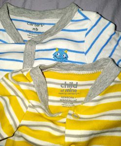 Striped Baby Sleepers - Set of 2