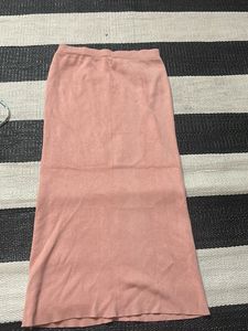 Pink Knit Midi Skirt