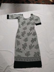 Grey Floral Print Kurti