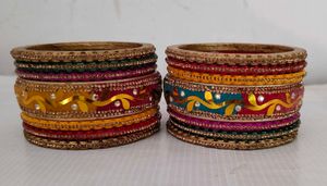 Traditional Rajasthani Lac Bangles Set (14 Pieces)