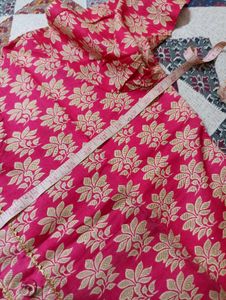 Women Pink Straight Kurta Cotton