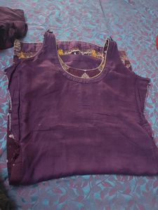 Its Dark Maroon Shade Stitchied Suit Pant Dupatta