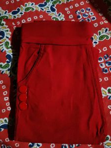 Red Leggings with Buttons