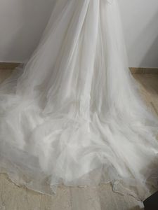 Luxury White Tulle Gown with Bow