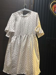 Heart Print Ruffle Sleeve Dress