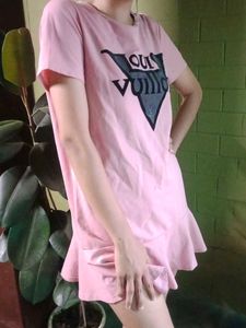 Pink Louis Vuitton Inspired T-Shirt Dress