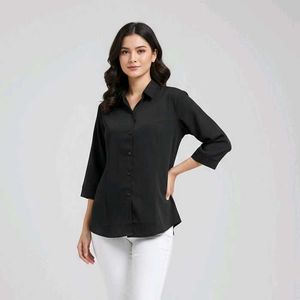 Classic Black Button-Down Top