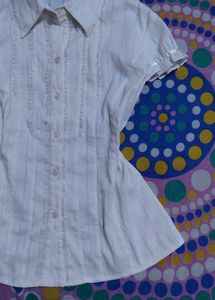 Serene Mist White Blouse