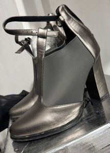 Grey Colour leather Heels