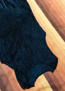 Women Black Pleated Casual Top