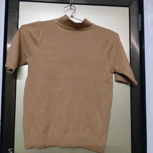 Tan Sweater with Heart Patch