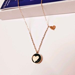 Unique Heart Pendant Necklace Rose Gold