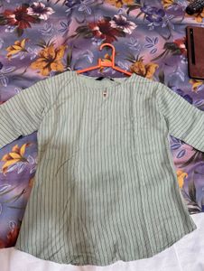 Striped Green Formal Top