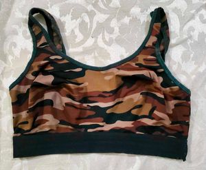 Camouflage Print Bra