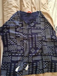 Patterned Blue Top
