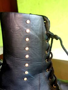 Black Wedge Heel Boots