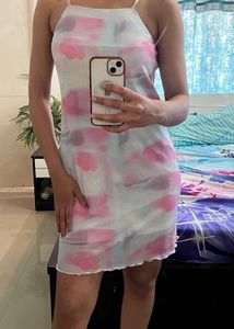 Pastel Tie-Dye Mini Slip Dress