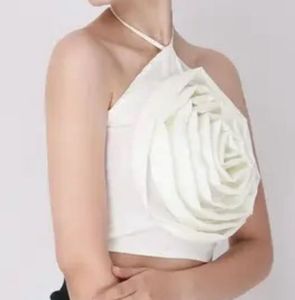 White Floral Statement Top