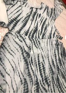 Tie-Dye Print Dress with Scarf