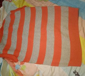 Mens Striped Orange Sweater west pin