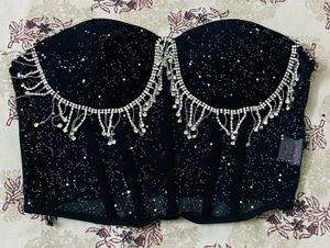 Sparkly Fringe Corset Top