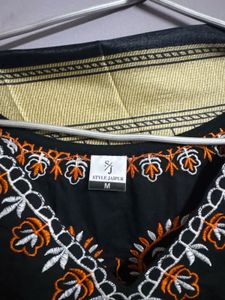 Jaipuri Embroidery Kurta Set With Dupatta