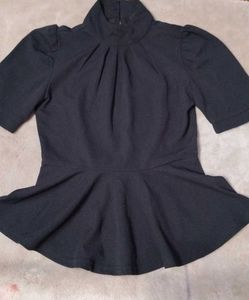 Chic Black Peplum Top