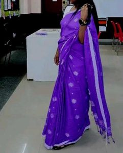 Purple Cotton Saree