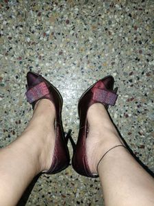 Rhinestone Bow Pointed Toe Heels