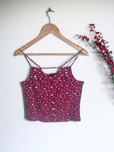 Vibe red and white spaghetti strap Top