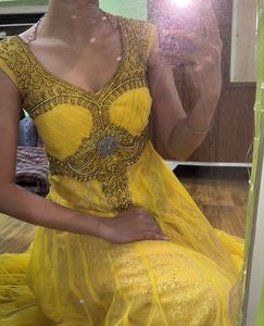 ETHNIC EYE CATCHING VIBRANT YELLOW GOWN