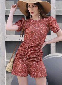 Floral Puff Sleeve Mini Dress