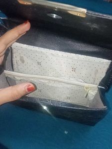 Medium Size Black Golden Sling Bag Girls College