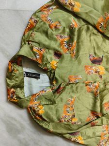 Women Satin Printed Shirt