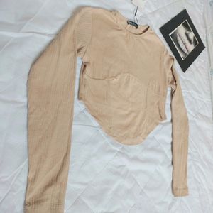 Zara Long Sleeve Crop Top