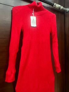 Red Turtleneck Dress