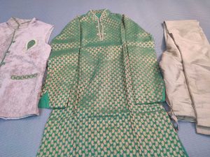 Green Printed Kurta Set
