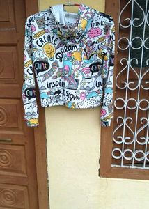 Doodle Crop Hoodie