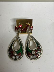 Traditional Teardrop Kundan Earrings