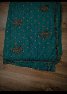 paisley sea green heavy Saree