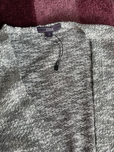 Gray Open Front Cardigan
