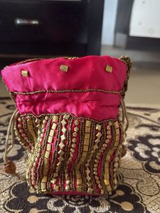 Pink Beaded Handbag