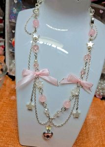 Aesthetic Pinterest Inspired Pink🩷 Necklace🎀✨️🫶