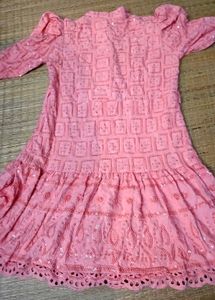Pink Embroidered Dress