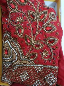 Red Customized Aari Worked Blouse