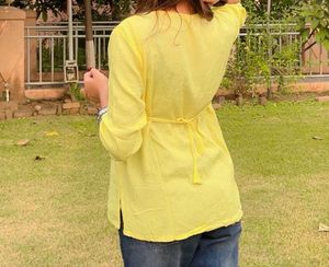 Stylish Yellow Embroidered Top