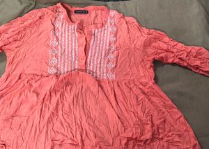 Charcoal Pink Indo Top
