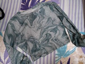 Sheer Marble Print Top