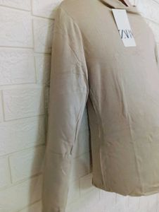 Beige Long Sleeve Top