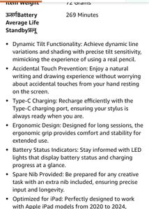 Portronics Glide Stylus Pencil for iPad Tablets
